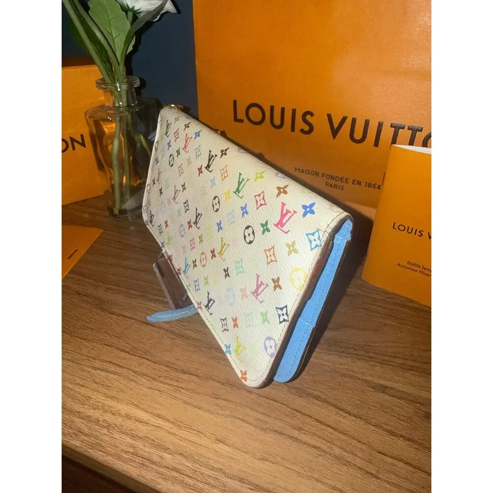 Rare LV Insolite Wallet Monogram with Blue Interior K.Y. Initials Murakami